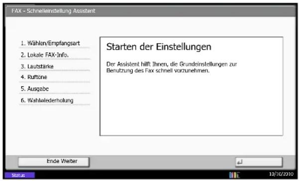 Utax CDC 1945 - Vorgehensweise zur Fax-Einstellung - 1