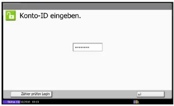 Utax CDC 1945 - Anmelden, wenn die Kostenstellenverwaltung aktiviert ist - 1