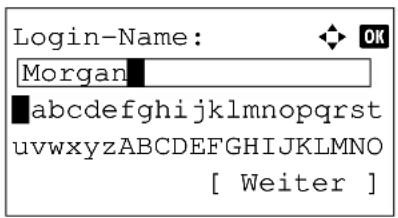 Utax P-3025 MFP - Eingabe von [Zeichen wählen] während des Login - 1