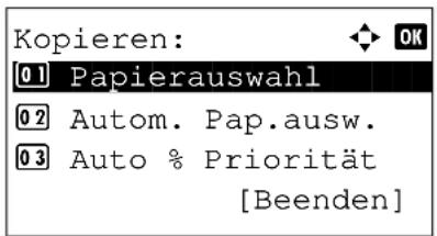 Utax P-3025 MFP - Papierauswahl - 2