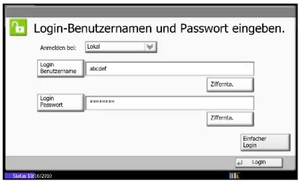 Utax CDC 1935 - Anmelden, wenn die Benutzerverwaltung aktiviert ist - 1