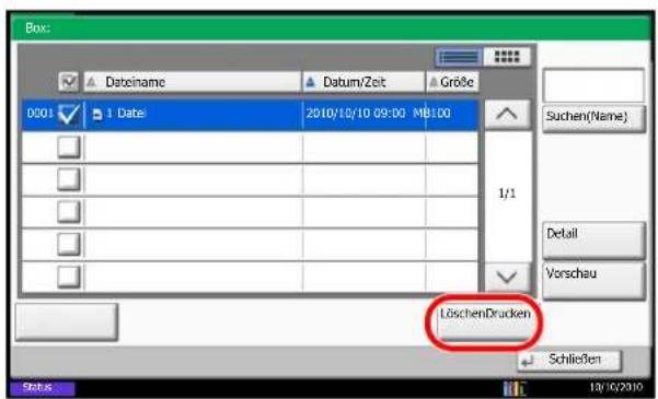 Utax CD 1455 - Faxdokumente aus der Fax-Box löschen - 1