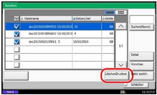 Utax CD 1455 - Dokumente aus einer Abrufbox löschen - 1