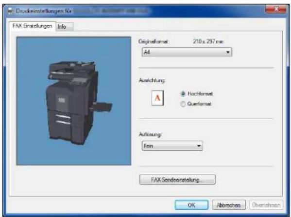Utax CD 1480 - Karteikarte FAX-Einstellungen - 1