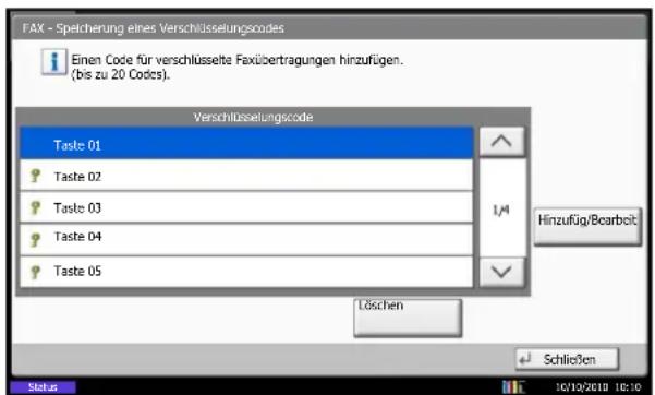 Utax CD 1480 - Inhalt eines gespeicherten Verschlüsselungscodes ändern oder löschen - 1