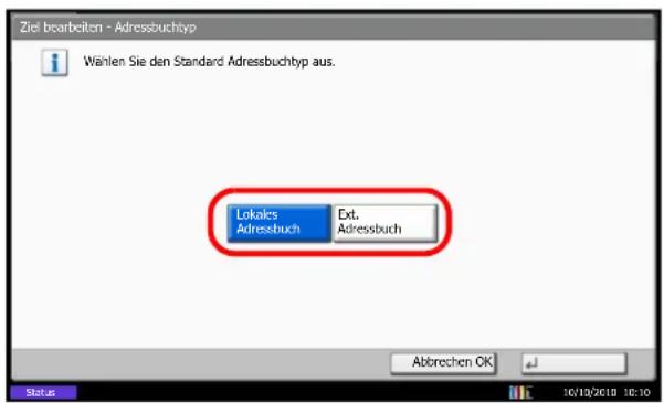 Utax CD 1445 - Änderung des standardmäßig angezeigten Adressbuchs - 1