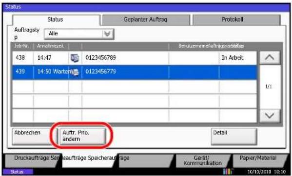 Utax CD 1445 - Sendestatus prüfen - 2