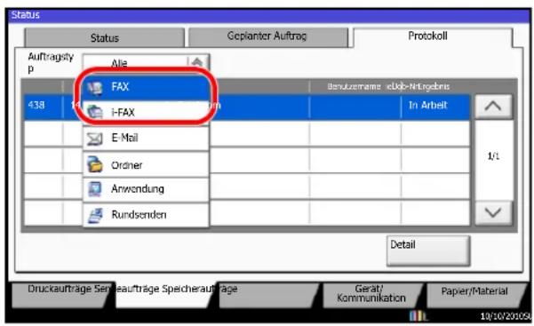 Utax CD 1445 - Anzeige der Auftragsjournale - 1