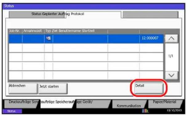 Utax CD 1445 - Zeitversetzte Übertragung ändern/löschen - 1