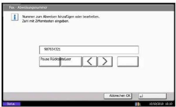 Utax CD 1445 - Abzuweisende Faxnummern ändern und löschen - 2