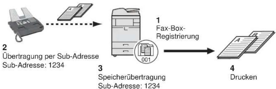 Utax 5505ci - Vertrauliche Zustellung an eine Subadresse - 1
