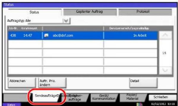 Utax 5505ci - Sendestatus prüfen - 1