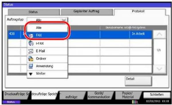 Utax 5505ci - Anzeige der Auftragsjournale - 1