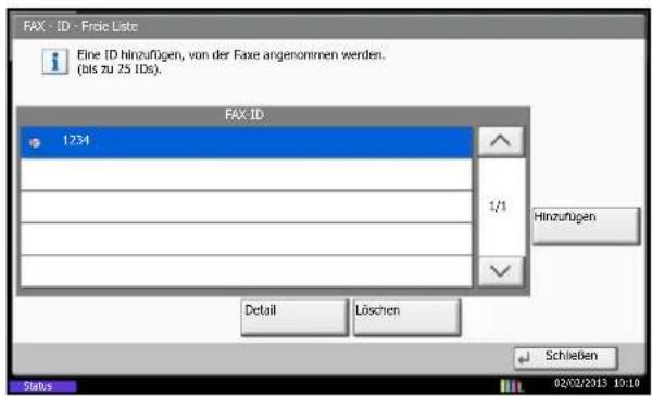 Utax 5505ci - Freie ID-Nummer ändern und löschen - 1