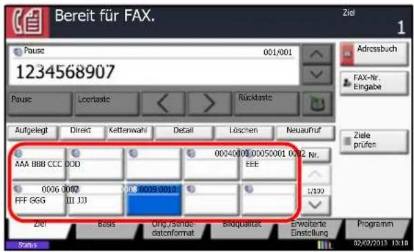 Utax 5505ci - Ziel mit der Zielwahltaste auswählen - 1