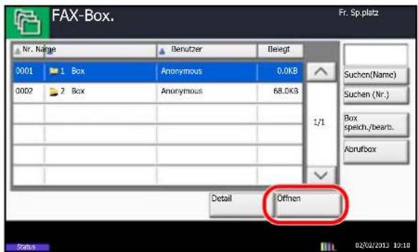 Utax 5505ci - Faxdokumente aus der FAX-Box ausdrucken - 1