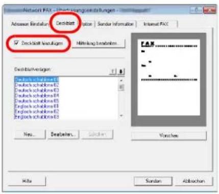 Utax 5505ci - Deckblatt Einstellungen - 1