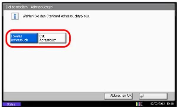 Utax 5505ci - Änderung des standardmäßig angezeigten Adressbuchs - 1
