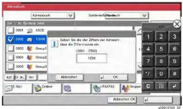Utax 4056i - Beispiel: Wenn Sie nach der Nummer einer Adresse suchen - 3