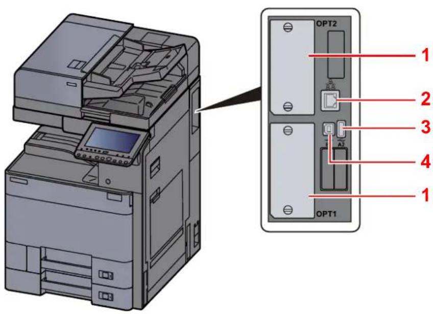 Utax 4056i - Bezeichnungen der Bauteile (Anschlüsse/Geräteinneres) - 1