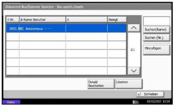 Utax 4505ci - FAX-Box ändern/löschen - 1