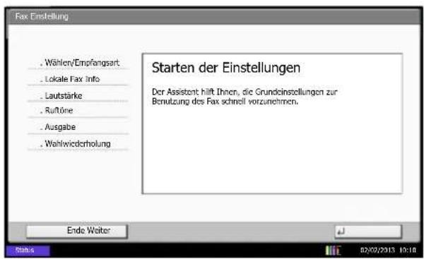 Utax 4505ci - Vorgehensweise zur Fax-Einstellung - 1