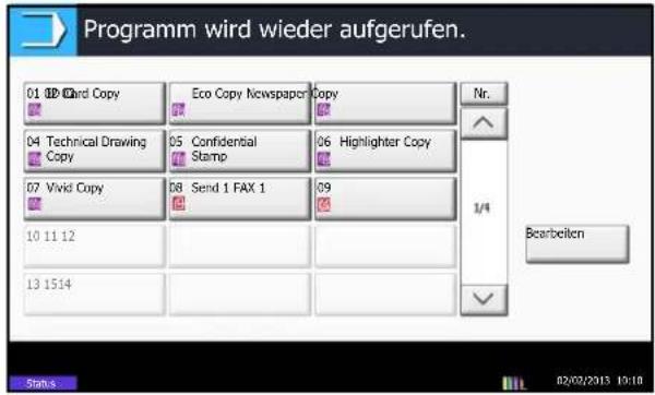 Utax 4505ci - Programmwahl verwenden - 1