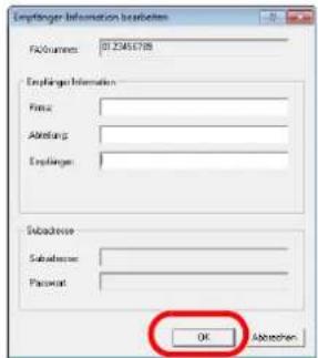 Utax 4505ci - Ziel zur Sendeliste hinzugügen - 1