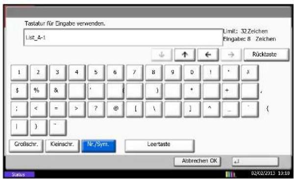 Utax 4505ci - Zeicheneingabe - 2