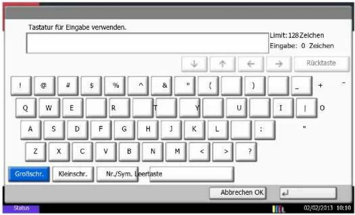 Utax 4505ci - Anzeige für die Eingabe von Großbuchstaben - 1