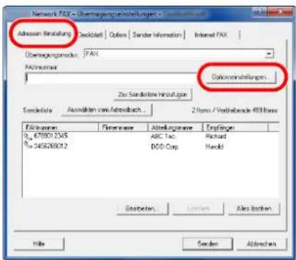 Utax 4505ci - Fenster der optionalen Einstellungen öffnen. - 1
