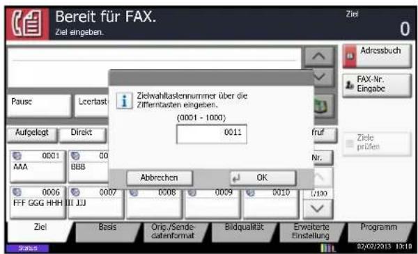 Utax 4505ci - Benutzen der Kurzwahlsuche ( )Taste - 1