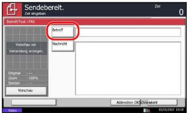 Utax 3505ci - Betreff und Nachricht eingeben - 1