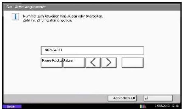 Utax 3505ci - Abzuweisende Faxnummern ändern und löschen - 2