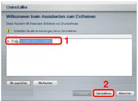 Utax 3505ci - Software deinstallieren - 1