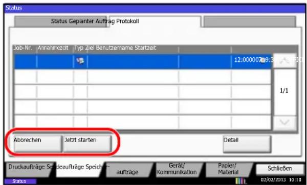 Utax 3505ci - Abbruch einer zeitversetzten Übertragung - 1