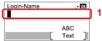 Utax 1856 - Den Login-Namen eingeben. - 3