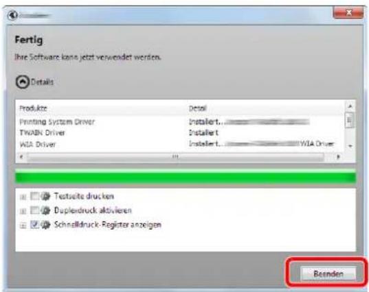 Utax 1856 - Beenden der Installation. - 1