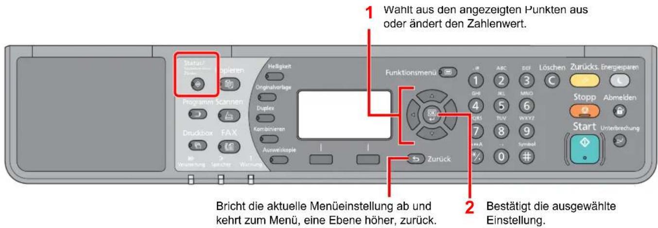 Utax 1856 - Standard Einstellungen des Geräts über das Systemmenü - 2