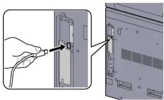 Utax 1856 - USB-Kabel mit dem Gerät verbinden. - 1