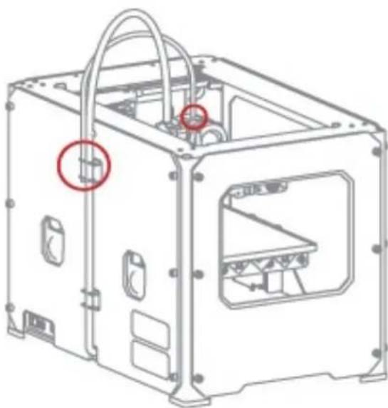MakerBot Replicator 2 MB1036 - Installieren des Filament-Gleitrohrs - 1