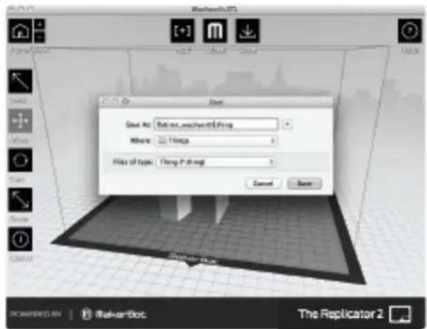 MakerBot Replicator 2 MB1036 - Speichern Sie Ihre Modell- und Bearbeitungsweg-Dateien - 1