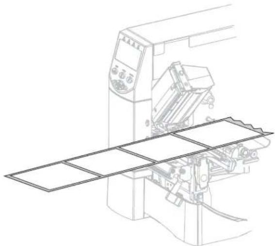 ZEBRA RZ600 - Um den Drucker im Abziehmodus zu betreiben, führen Sie die folgenden Schritte durch: - 1