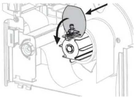 ZEBRA RZ600 - Entfernen bedruckter Etiketten oder Trägermaterialien von der Aufrollspule - 4