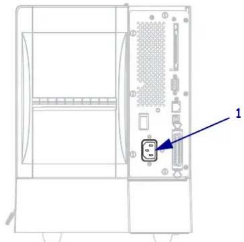 ZEBRA RZ600 - Um den Drucker ans Stromnetz anzuschließen, führen Sie die folgenden Schritte aus: - 1