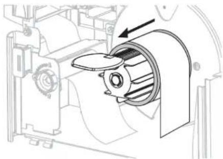 ZEBRA RZ600 - Entfernen bedruckter Etiketten oder Trägermaterialien von der Aufrollspule - 5