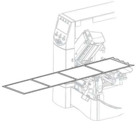 ZEBRA RZ600 - Um den Drucker im Rückspulmodus zu betreiben, führen Sie die folgenden Schritte durch: - 1