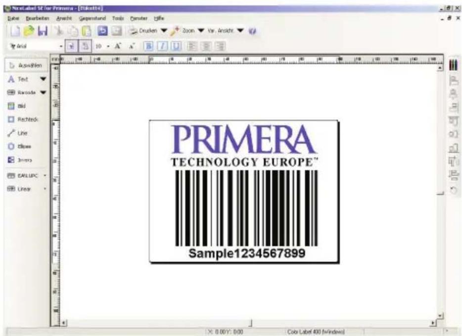 PRIMERA LX400e - Jetzt fügen wir einen Strichcode ein - 4