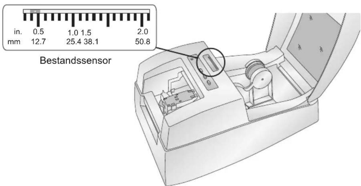 PRIMERA LX400e - EINSTELLEN DES BESTANDSSENSORS (TOP OF FORM / TOF) - 1