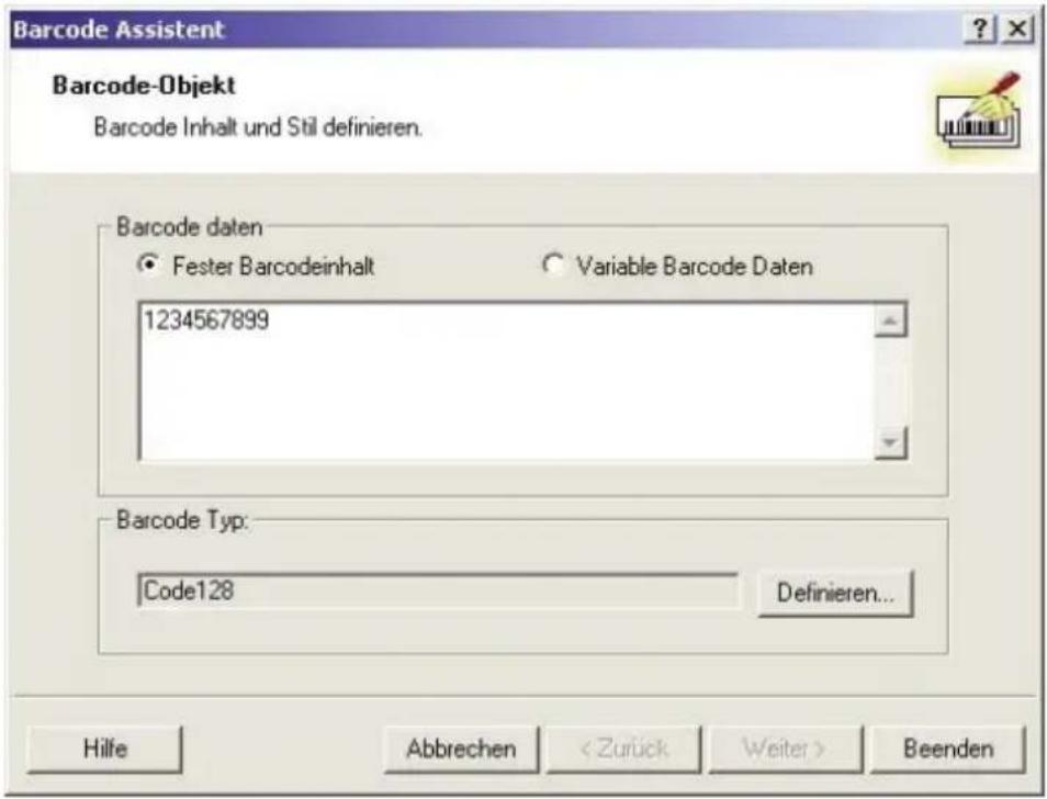 PRIMERA LX400e - Jetzt fügen wir einen Strichcode ein - 1
